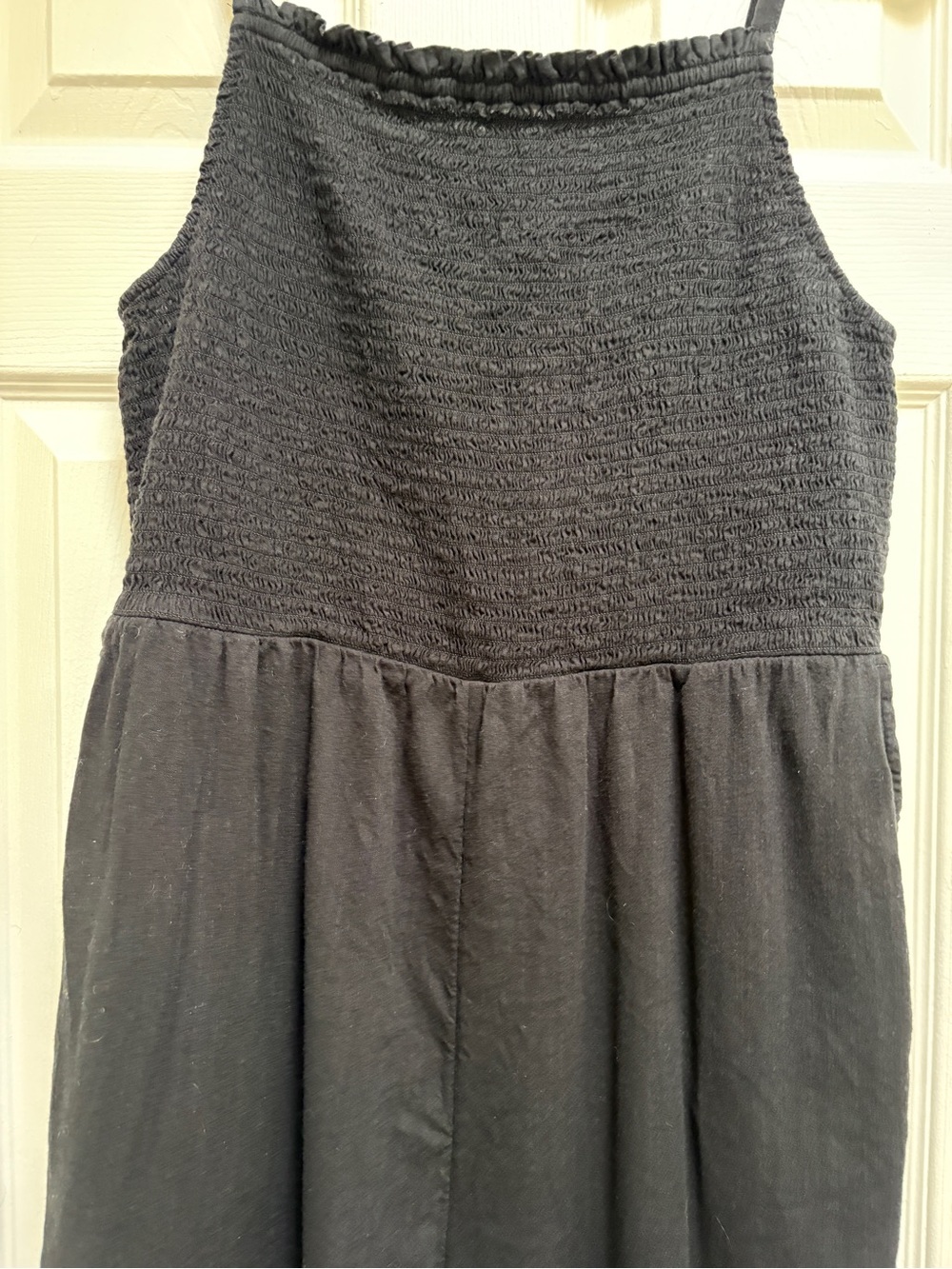 Old Navy Black Smocked Jumpsuit with Adjustable Straps - Picture 6 of 9